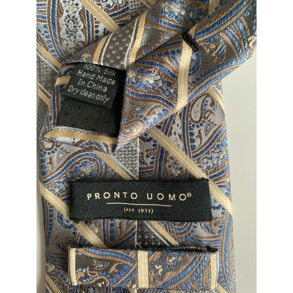 Pronto Uomo Silk Paisley Tie - Picture 2 of 3
